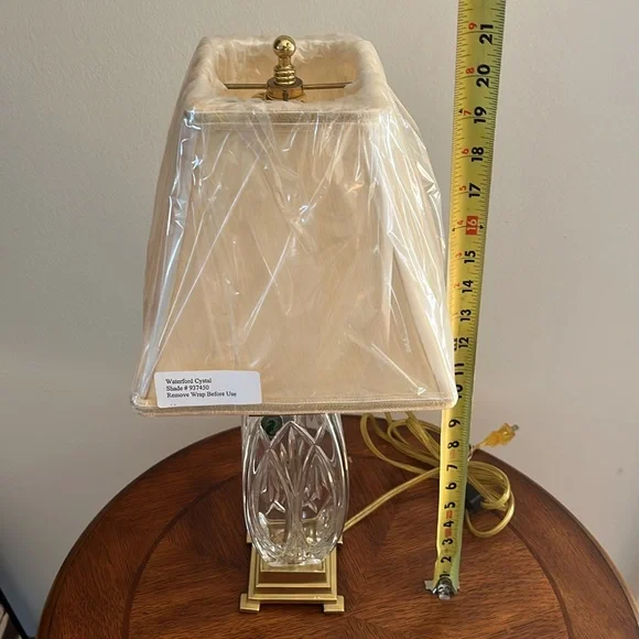 Waterford Crystal Finn Versailles Brass Table Lamp Authentic Waterford Shade - Picture 16 of 16